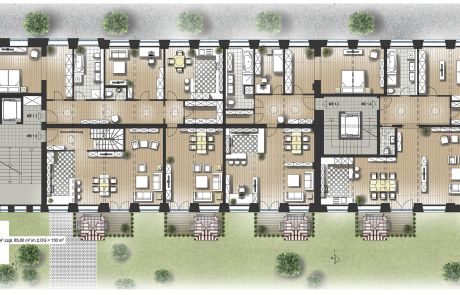 Grundriss Innenraumplanung und Wohnraumdesign Loftwohnungen