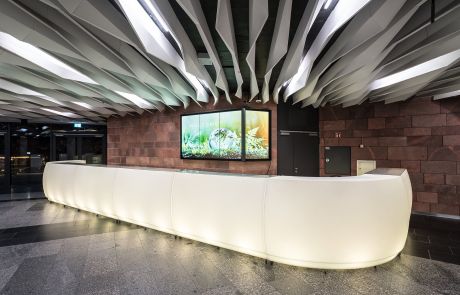 Gestaltung und Planung Empfangstresen Stadthalle