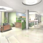 Eingangsbereich mit grünen Möbeln in der Klinik