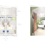 grün gestaltetes Patientenzimmer in der Klinik