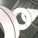 große hängende Treppenhausleuchte