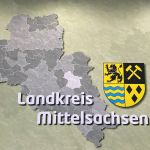 Wandbild mit Karte vom Landkreis Mittelsachsen und Wappen