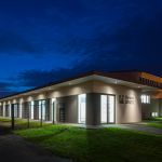 Außenansicht Theater Zielitz am Abend