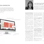 Broschüre Delius Clinic Concept, Interview über Inneneinrichtung von Krankenhäusern und Pflegeheimen mit Sibylle Kasel