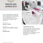 Auszeichnung Treppe des Jahres 2018 gemeinsam mit Firma Nautilus Treppen