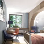 Modernes Komfortzimmer mit hotelartiger Einrichtung im Klinikum Leipzig