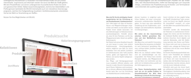 Beitrag in der Broschüre Clinic Concept der Firma Delius